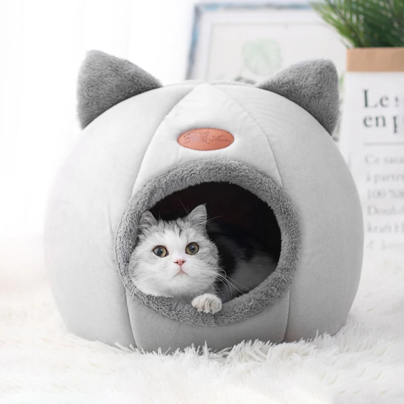 Cozy Winter Pet Cave Bed